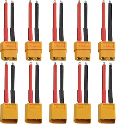 xingyheng 10 件 xt60 连接器电线公头和母头插头连接器,带 10cm 14